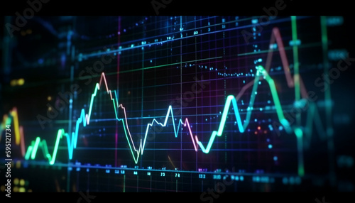 Pulsating wave pattern on computer monitor screen generated by AI