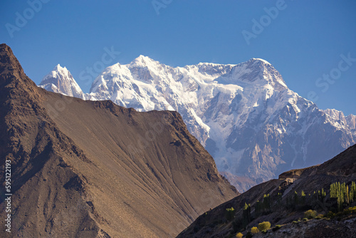 Rakaposhi mountain view from Minapin village in Pakistan