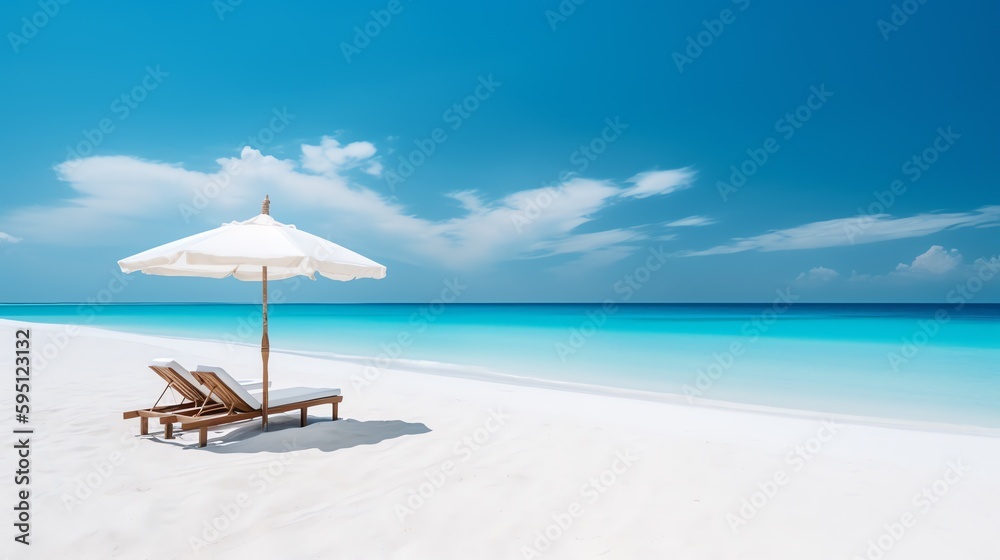 Fototapeta premium Sea beach vacation scene