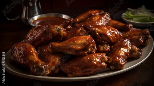 BBQ Chicken Wings Platter with Sauce
