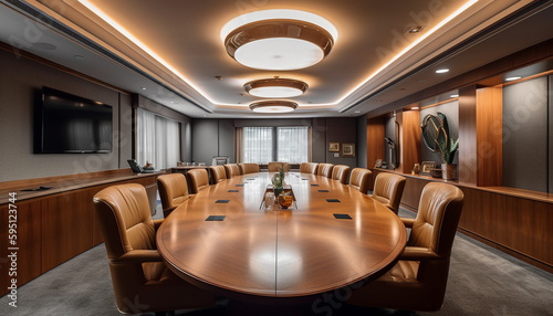 Luxury modern board room with elegant decor generated by AI © Stockgiu