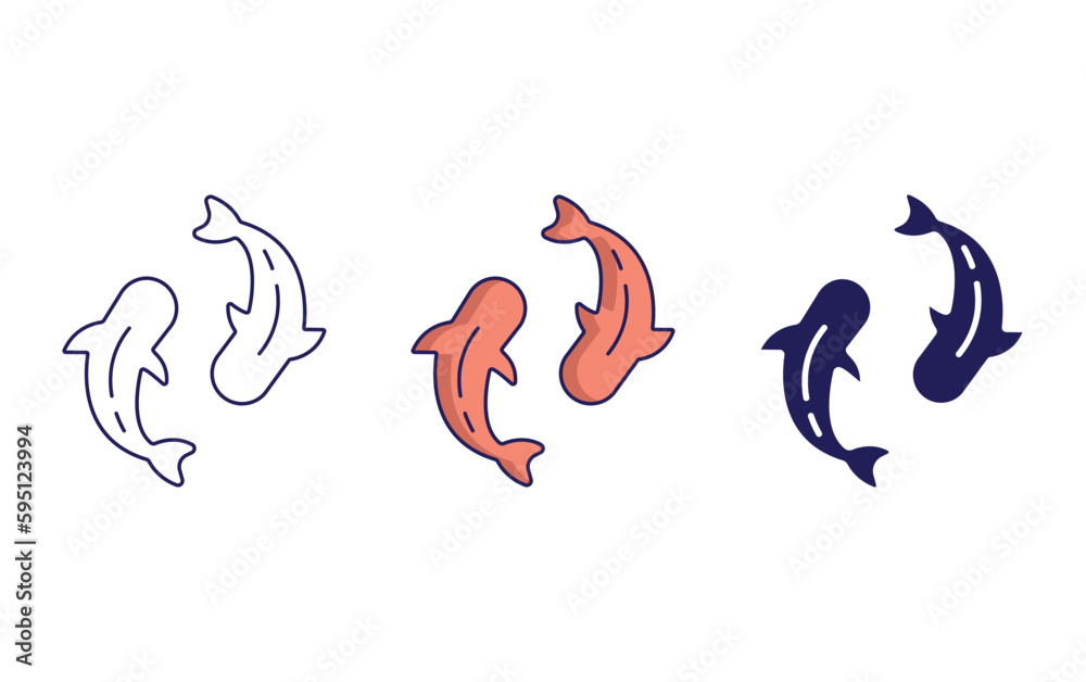 Obraz premium Koi Fish vector icon