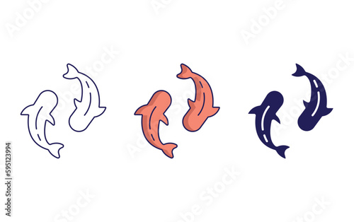 Koi Fish vector icon