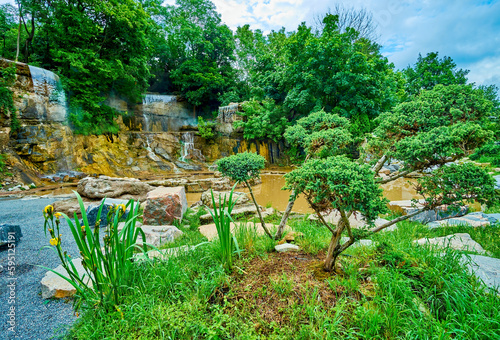 English Landscape Garden with waterfalls, Sofiyivsky Park, Uman, Ukraine photo
