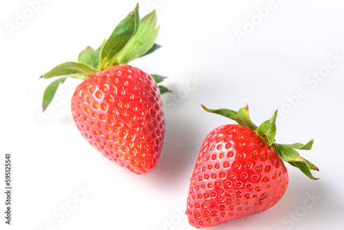 strawberry on white background side view 1