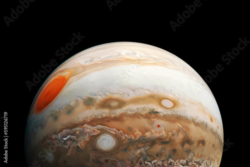 Fototapeta Naklejka Na Ścianę i Meble -  The planet Jupiter on a dark background. Elements of this image furnished NASA.
