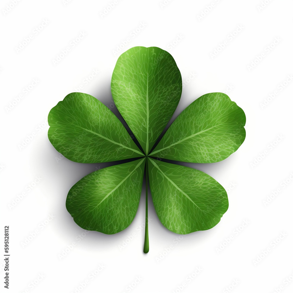 Vector four-leaf shamrock clover icon. Lucky fower-leafed symbol. Generative ai. Vector four-leaf shamrock clover icon. Lucky fower-leafed symbol. Generative ai.