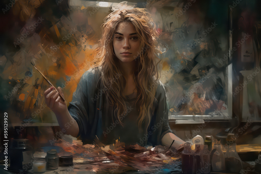 Obraz premium The Power of Portraiture: Telling Stories and Expressing Emotions Through Art AI Generated