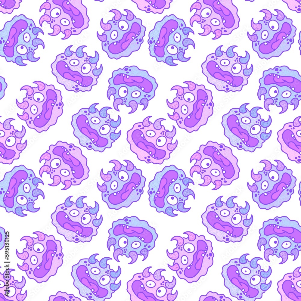 Cartoon monsters seamless emoticons aliens pattern for kids clothes print and wrapping paper and fabrics Cartoon monsters seamless emoticons aliens pattern for kids clothes print and wrapping paper and fabrics