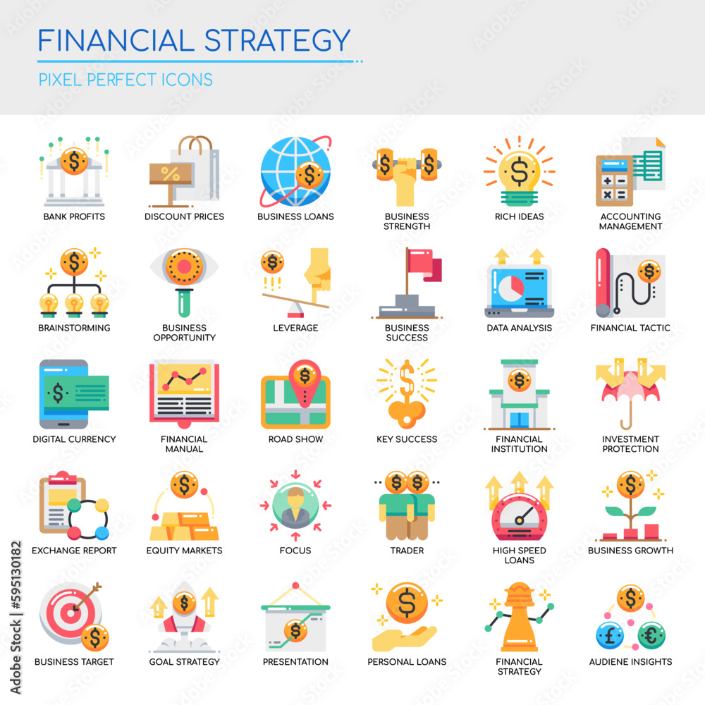 Financial Strategy , Thin Line and Pixel Perfect Icons.