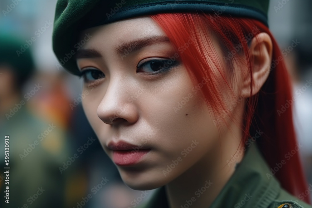soldier in uniform in war zone, tired shocked or traumatic facial expression. Generative AI soldier in uniform in war zone, tired shocked or traumatic facial expression. Generative AI