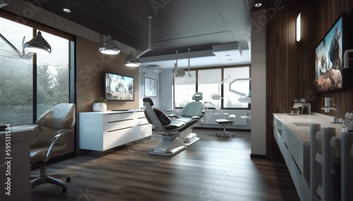 Dental office interior. Generative AI