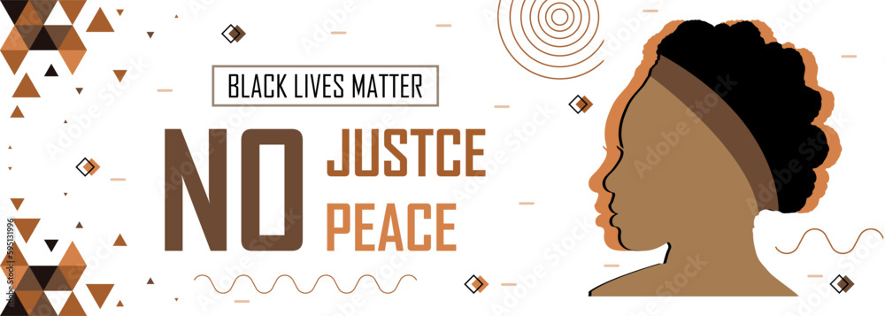 Vetor de Black lives matter campaign banner with raised fists, support ...