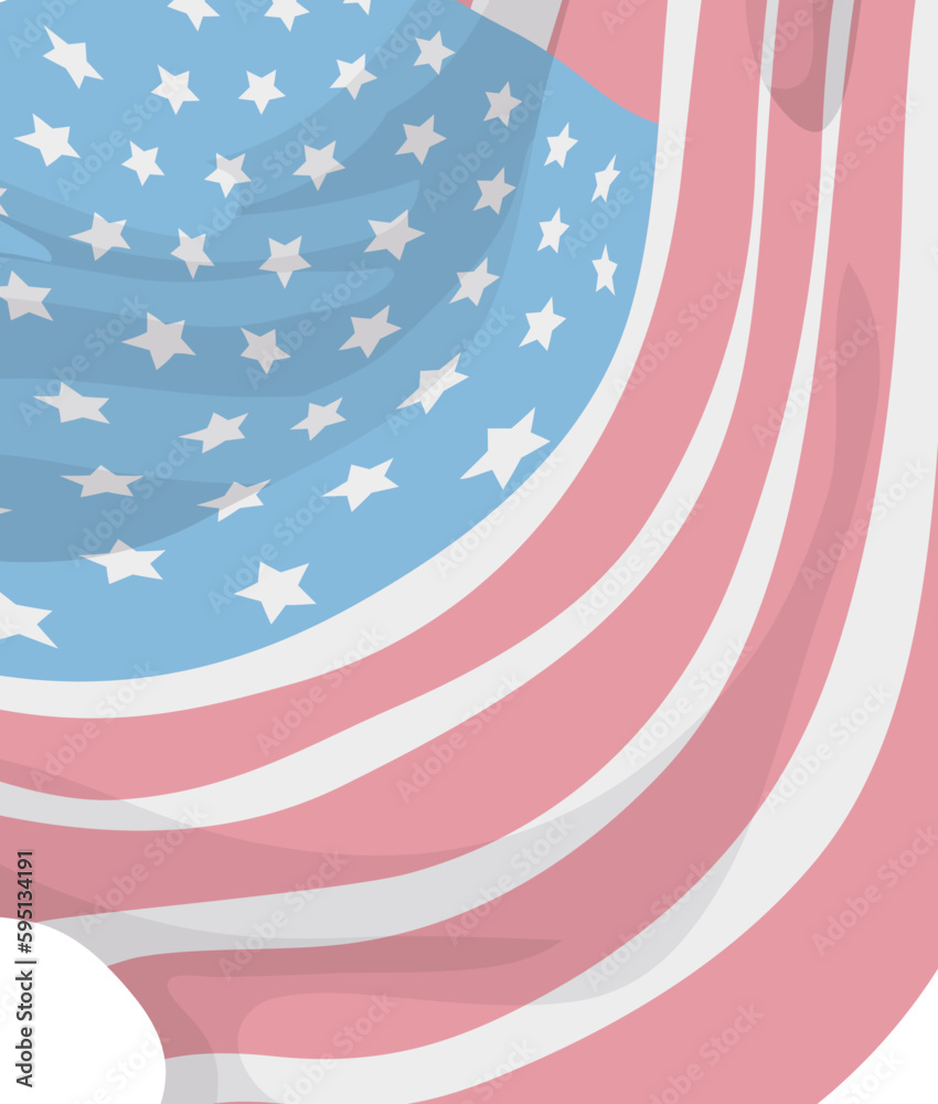 Obraz premium Pale background with close-up of American flag, Vector illustration