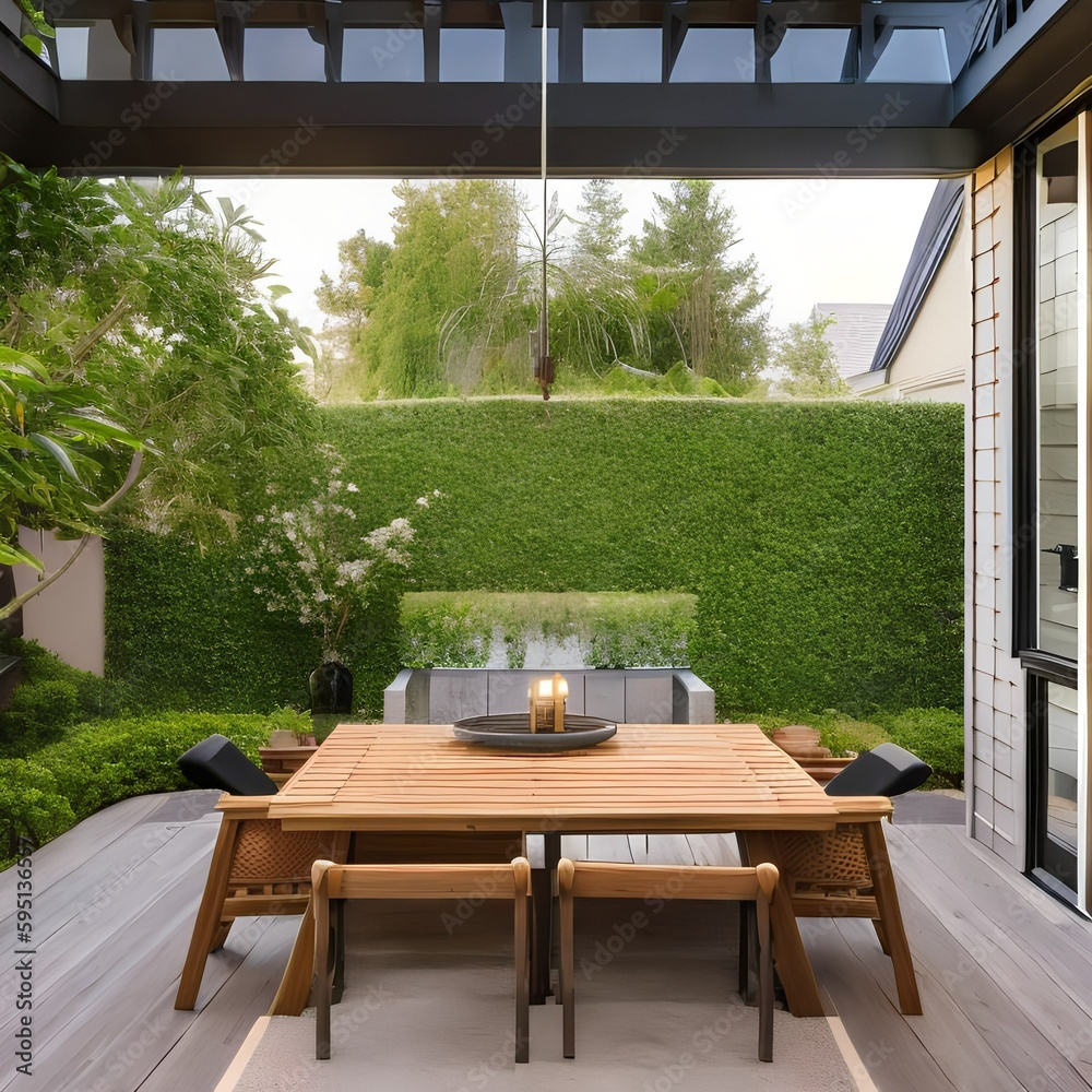 Fototapeta premium gorgeous house Backyard63, Generative AI