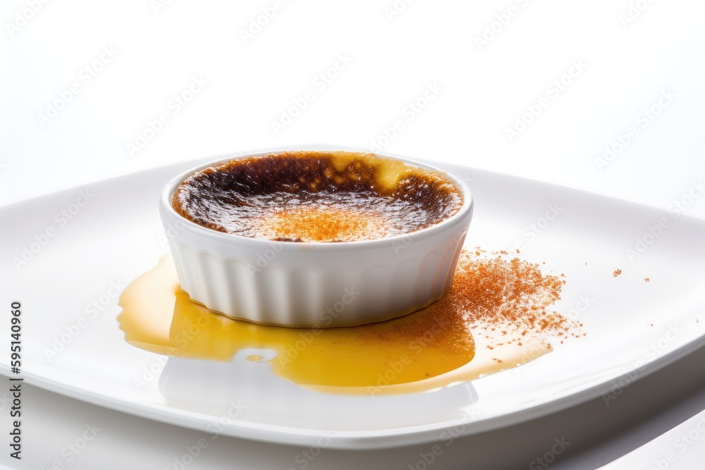 French Creme Brulee, Caramelized Custard Dessert, Creme Brulee, Abstract Generative AI Illustration French Creme Brulee, Caramelized Custard Dessert, Creme Brulee, Abstract Generative AI Illustration