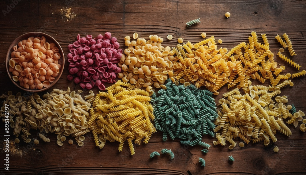 Healthy eating with organic pasta variation collection generated by AI Healthy eating with organic pasta variation collection generated by AI