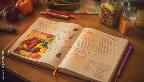 Fresh fruit and veg for healthy eating generated by AI