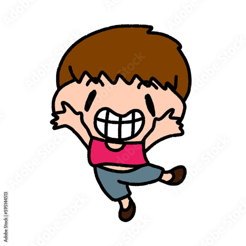 happy boy, character design, cute cartoon isolated , graphic design for presentation, marketing, art, illustration, t-shirt design, cartoon, comic, advertising, online media