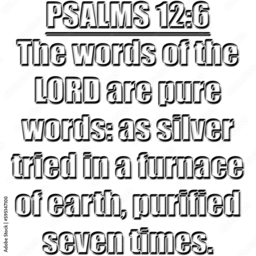 Psalms 12:6 KJV The words of the LORD are pure words: as silver tried in a furnace of earth, purified seven times. Psalms 12:6 KJV The words of the LORD are pure words: as silver tried in a furnace of earth, purified seven times.