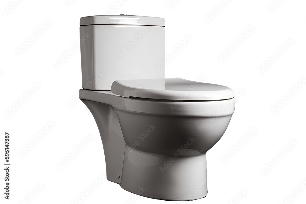 White Toilet on white transparent background. Generative AI White Toilet on white transparent background. Generative AI