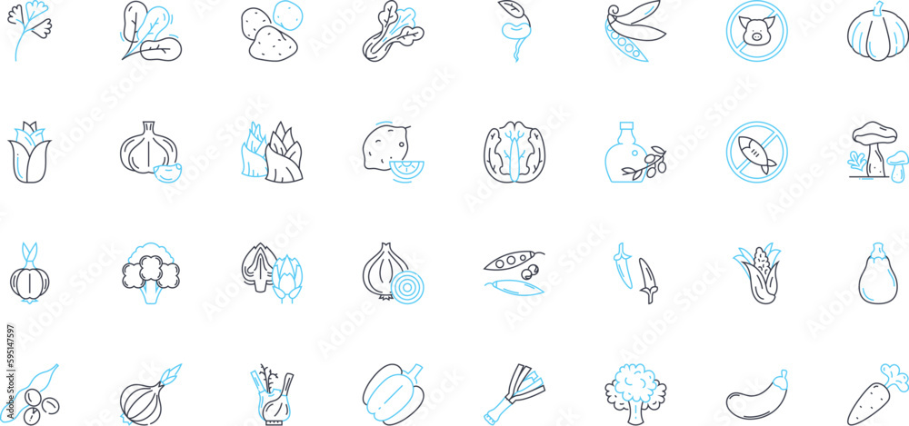 Garden fare linear icons set. Organic, Sustainable, Edible, Fresh, Local, Earthy, Nutritious line vector and concept signs. Cultivated,Harvested,Seasonal outline illustrations Garden fare linear icons set. Organic, Sustainable, Edible, Fresh, Local, Earthy, Nutritious line vector and concept signs. Cultivated,Harvested,Seasonal outline illustrations