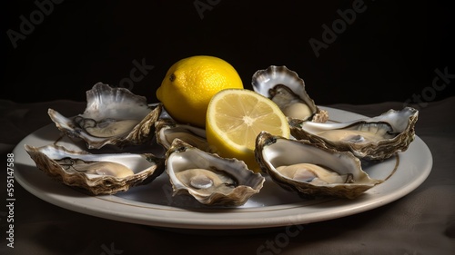 European Flat Oysters with a Splash of Lemon