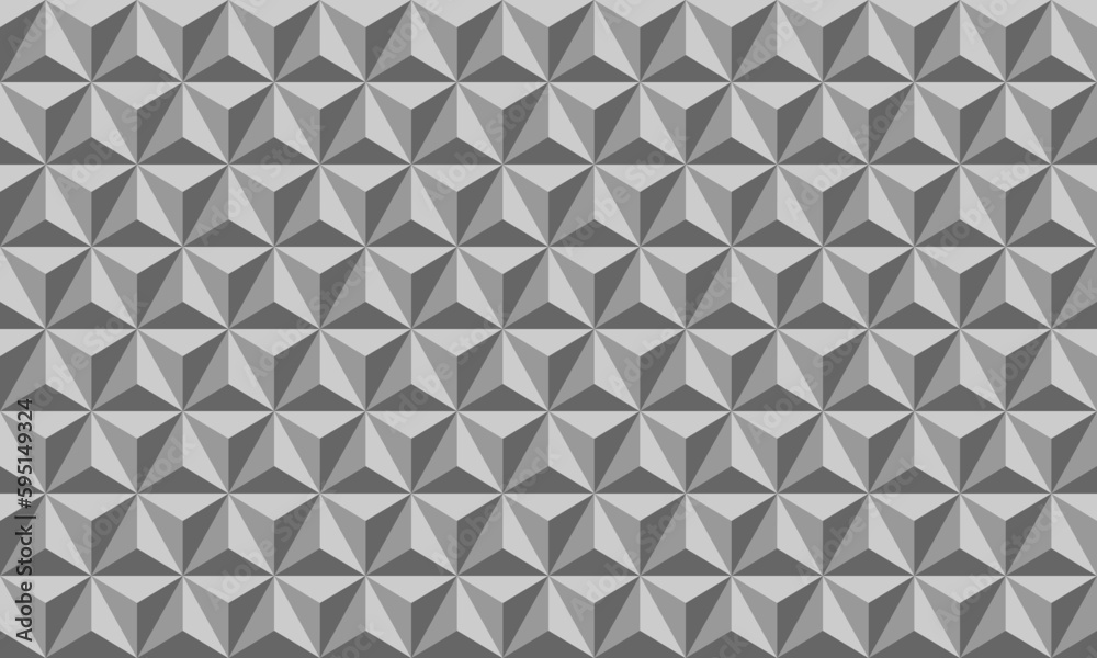 Fototapeta premium The triangle seamless pattern looks like a 3D pyramid. Vector Repeating Textures.