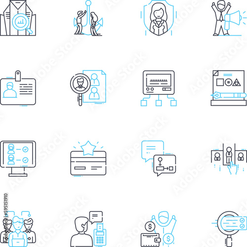 Creative flair linear icons set. Innovate, Imagination, Ingenuity, Inspiration, Artistry, Originality, Inventiveness line vector and concept signs. Uniqueness,Creativity,Visionary outline