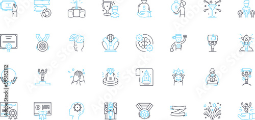 Operating system linear icons set. Windows, Linux, Macintosh, Unix, Android, iOS, Ubuntu line vector and concept signs. Debian,RedHat,Fedora outline illustrations photo
