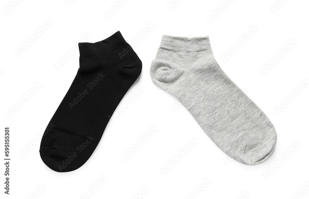 Different socks isolated on white, top view Different socks isolated on white, top view