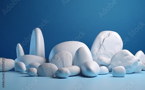 White Rocks Background AI Generative Image