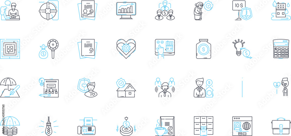 Liability insurance linear icons set. Coverage, Protection, Risk, Coverage limits, Claims, Insurance policy, Damages line vector and concept signs. Premiums,Compensation,Negligence outline Liability insurance linear icons set. Coverage, Protection, Risk, Coverage limits, Claims, Insurance policy, Damages line vector and concept signs. Premiums,Compensation,Negligence outline