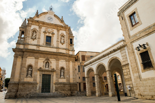 Architectural Views of the Religious Temples in Alcamo, Trapani Province, Sicily, Italy