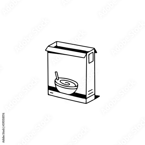 cereal box doodle illustration vector