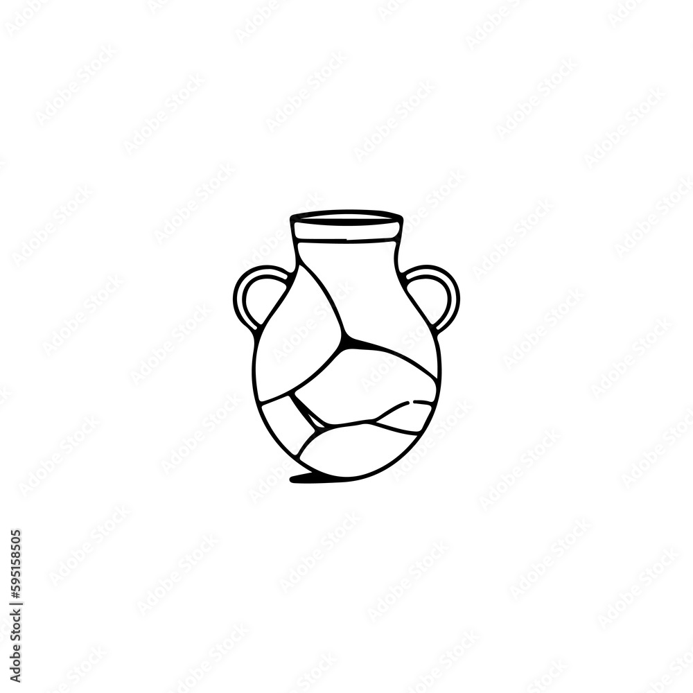 vector illustration of cracked jar concept vector illustration of cracked jar concept