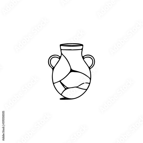 vector illustration of cracked jar concept
