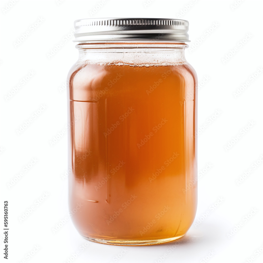 Jar of kombucha. Generative AI. Jar of kombucha. Generative AI.