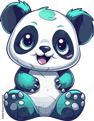 Fototapeta Naklejka Na Ścianę i Meble -  cartoon panda character logo. cute funny transparent mascot