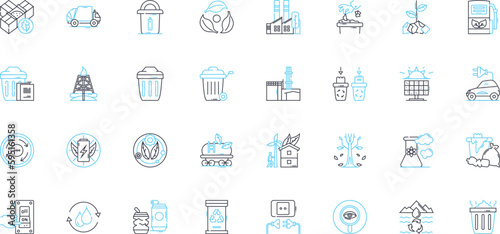 Conservation linear icons set. Preservation, Sustainability, Restoration, Protection, Environment, Ecology, Biodiversity line vector and concept signs. Habitat,Wildlife,Natural outline illustrations