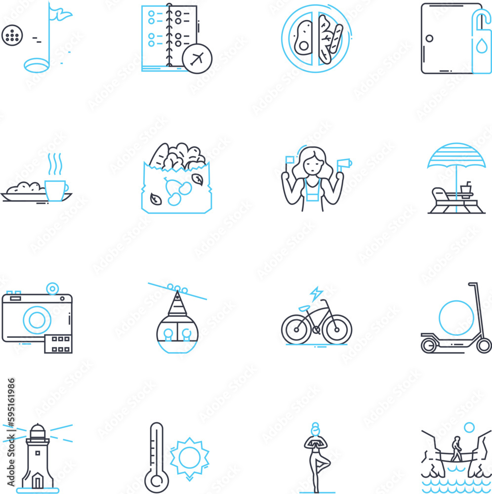 Odyssey linear icons set. Epic, Odyssey, Journey, Mythology, Mythos, Adventure, Quest line vector and concept signs. Cyclops,Polyphemus,Nautical outline illustrations