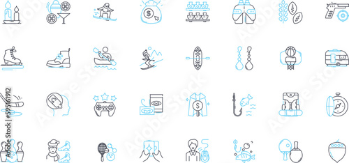 Social impact linear icons set. Activism, Empathy, Equality, Inclusivity, Philanthropy, Advocacy, Community line vector and concept signs. Sustainability,Justice,Empowerment outline illustrations