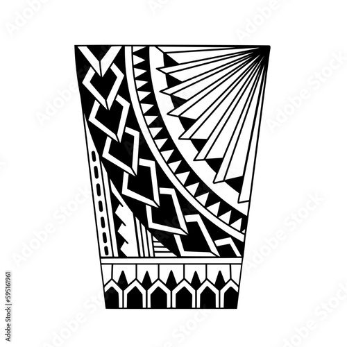 Wrap around arm polynesian tattoo design. Pattern aboriginal samoan. illustration EPS10