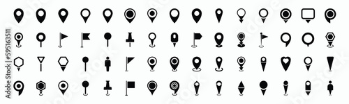 Set of location pin icons. Location pin sign icons collection EPS10 - Stock Vector