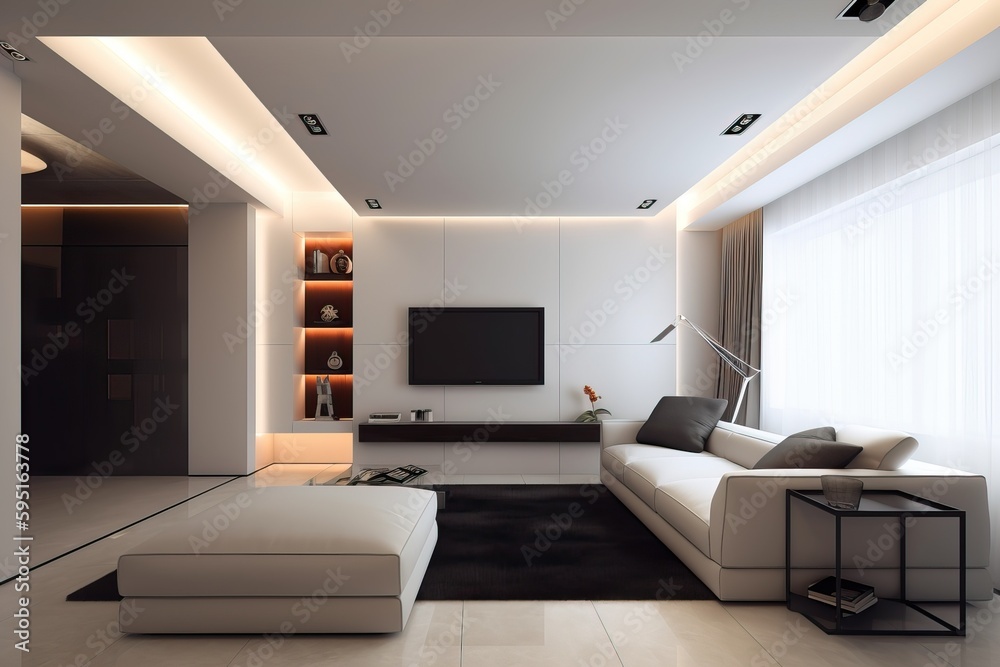 Elegant classic interior with a sofa, generative ai Elegant classic interior with a sofa, generative ai