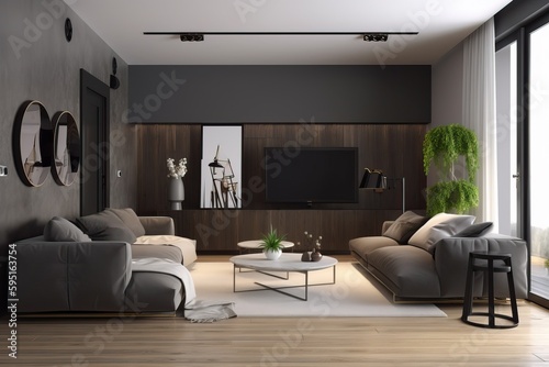 Elegant classic interior with a sofa, generative ai © FrankBoston