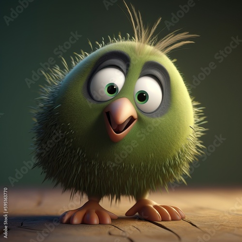 Kiwi bird  cartoon characte...