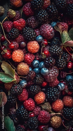 Fresh delicious berries bac...