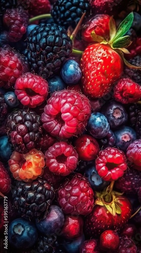 Fresh delicious berries bac...