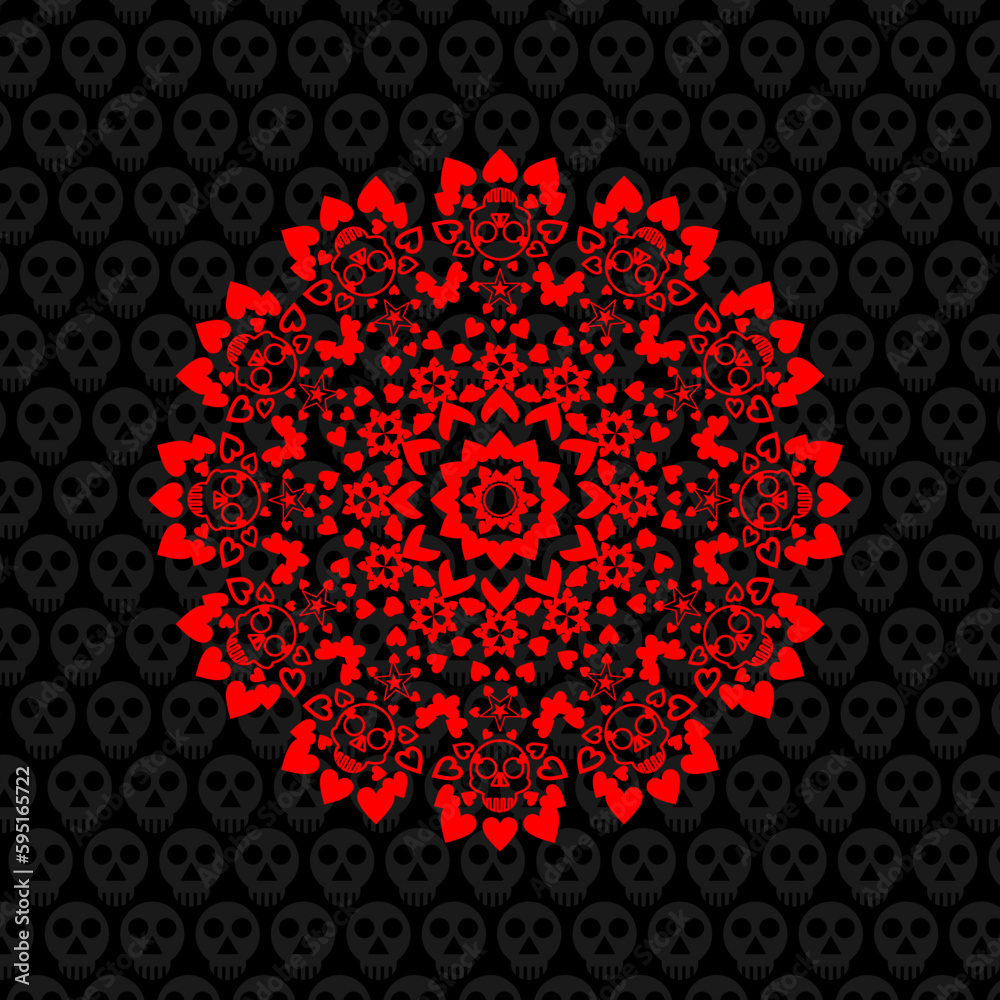 unique and cool mandala illustrations, ornaments, skull backgrounds. unique and cool mandala illustrations, ornaments, skull backgrounds.